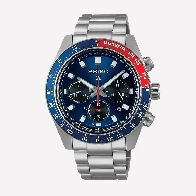 Seiko Prospex Speedtimer Solar Blue Dial Pepsi Bezel Men's Watch- SSC913P1